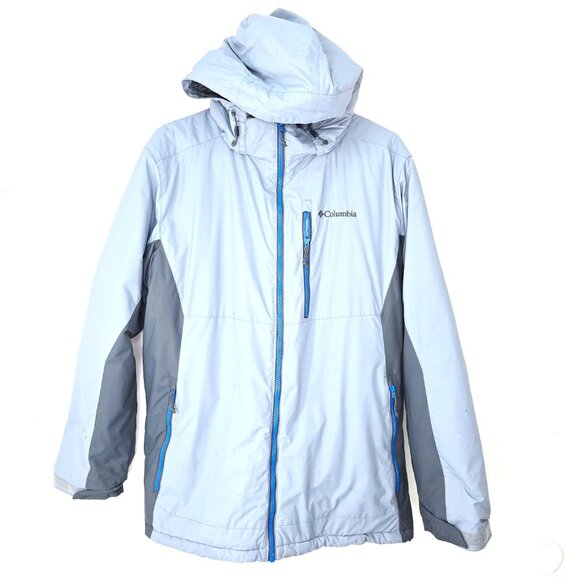 Columbia Grey Blue Water Resistant Winter Puffer Coat Jacket - Picture 1 of 10